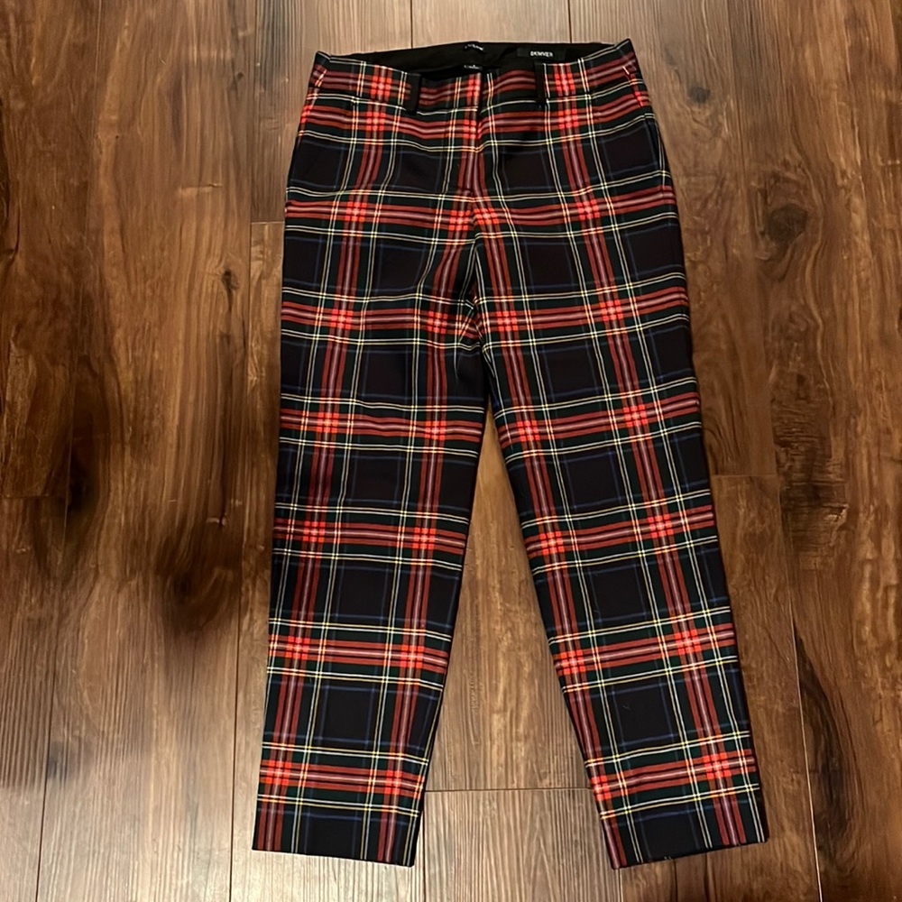 J crew city fit skimmer plaid pant